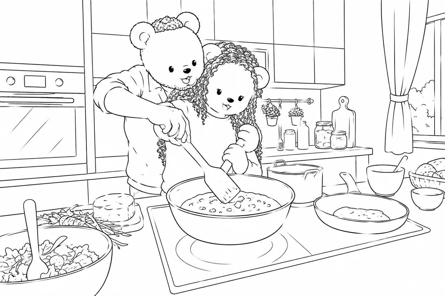 Desenho para colorir criado a partir da foto